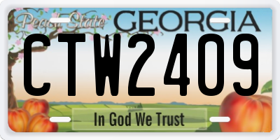 GA license plate CTW2409