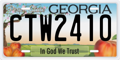 GA license plate CTW2410