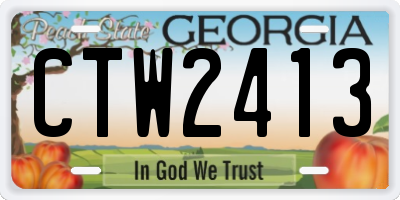 GA license plate CTW2413
