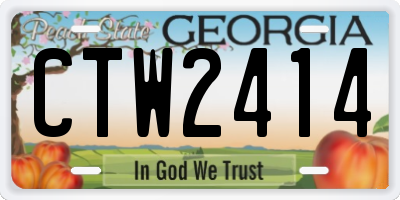 GA license plate CTW2414