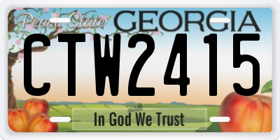 GA license plate CTW2415