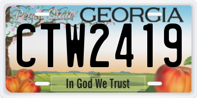 GA license plate CTW2419