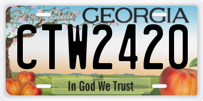 GA license plate CTW2420