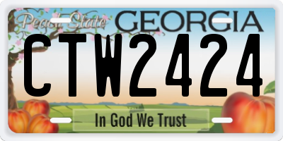 GA license plate CTW2424