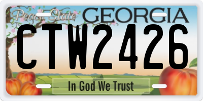 GA license plate CTW2426