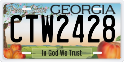 GA license plate CTW2428