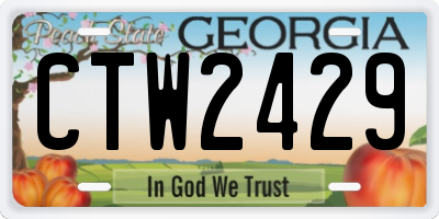 GA license plate CTW2429
