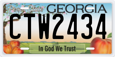 GA license plate CTW2434