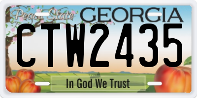 GA license plate CTW2435