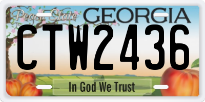 GA license plate CTW2436