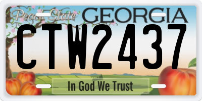 GA license plate CTW2437