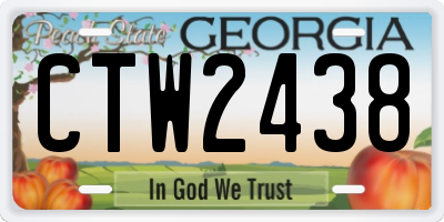 GA license plate CTW2438