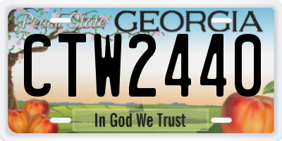 GA license plate CTW2440