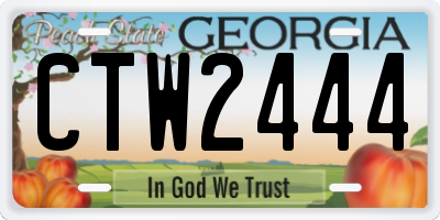 GA license plate CTW2444