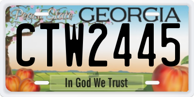 GA license plate CTW2445