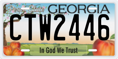 GA license plate CTW2446