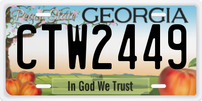 GA license plate CTW2449