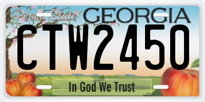 GA license plate CTW2450