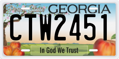 GA license plate CTW2451