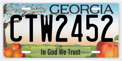 GA license plate CTW2452