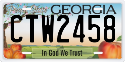 GA license plate CTW2458