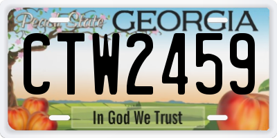 GA license plate CTW2459