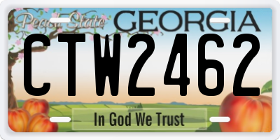 GA license plate CTW2462