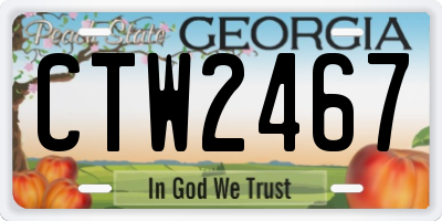 GA license plate CTW2467