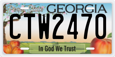 GA license plate CTW2470