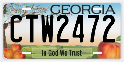 GA license plate CTW2472