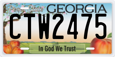 GA license plate CTW2475
