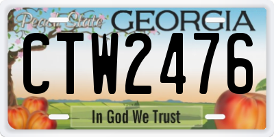GA license plate CTW2476