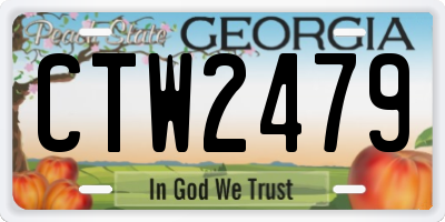 GA license plate CTW2479