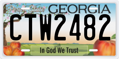 GA license plate CTW2482