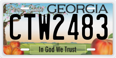 GA license plate CTW2483