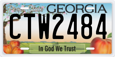 GA license plate CTW2484