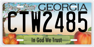 GA license plate CTW2485