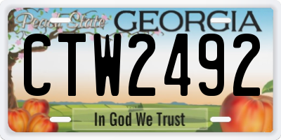 GA license plate CTW2492