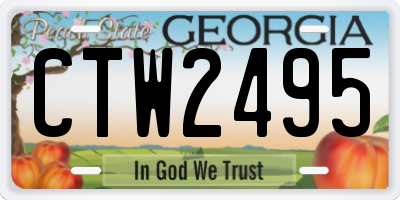 GA license plate CTW2495