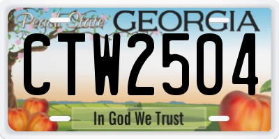 GA license plate CTW2504