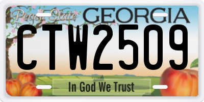 GA license plate CTW2509
