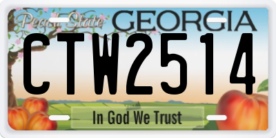 GA license plate CTW2514