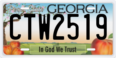 GA license plate CTW2519