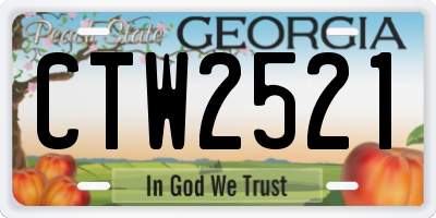 GA license plate CTW2521