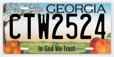 GA license plate CTW2524