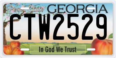 GA license plate CTW2529