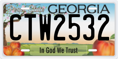 GA license plate CTW2532