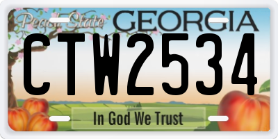 GA license plate CTW2534