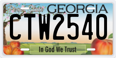 GA license plate CTW2540