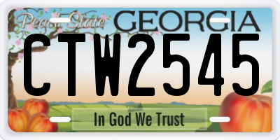 GA license plate CTW2545